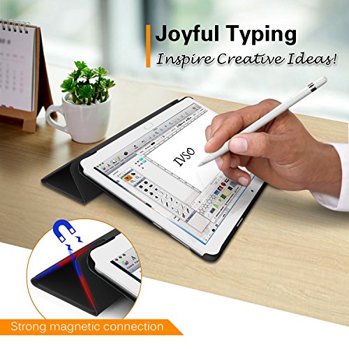 ELTD Huawei MediaPad M3 Lite 10 Hülle Case – Ultra Schlank Smart Cover Tasche Schutzhülle Case Für Huawei MediaPad M3 Lite 10 mit Standfunktion, Schwarz - 5