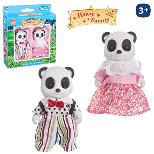 Juguetes Industriales Pack de 2 Osos Pandas flocados Happy Family Medida 8 cm