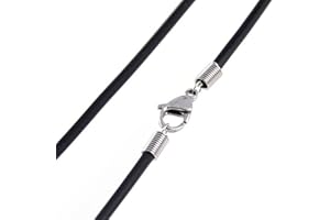 DonDon Collana da uomo in gomma, 50 cm, con chiusura a moschettone in acciaio inox, lunghezza: 50 cm, larghezza: 3 mm, Gomma