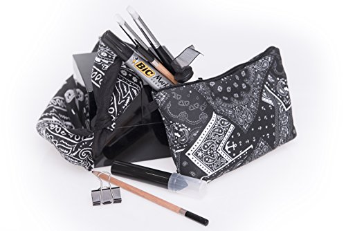 Bandana Paisley Muster Kosmetiktasche Federmappe Mäppchen Tüte Beutel Zipper Kulturbeutel Make Up Bag Reißverschluss Full Print All Over Kosmetiktüte - 4