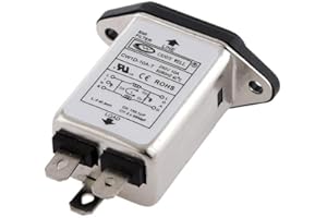 Shiwaki Filtro EMI per Linee Elettriche Universali IEC 320 C14 con Montaggio A Pannello