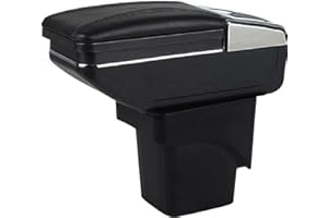 SZSS-CAR Leder Auto Mittelkonsole Armlehne Box für Ford Focus 2 MK2 2005~2011 Auto Armlehnen Aufbewahrungsbox (Black)