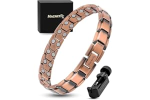 MagnetRX® Pulsera Cobre Hombre – Pulsera Magnética Hombre de Cobre Puro con Imanes para Magnetoterapia, Alivio de Artritis y Túnel Carpiano – Tamaño Ajustable con Herramienta Incluida – Modelo Leo