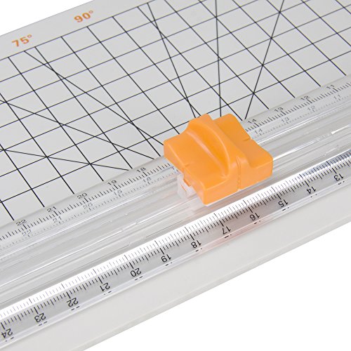 A4 Rollenschneider Papier & Foto & Etikett Schneidegerät Schneidemaschine Papierschneider,Schneidet bis zu 10 Blattes (70g/sm), Ersatz Klingen (Weiß) - 3