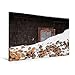 Produktbild Calvendo Premium Textil-Leinwand 90 cm x 60 cm Quer, Brennholz vor Haus im verschneiten Böhmerwald, Tschechische Republik, Europa | Wandbild, Bild auf Tschechische Republik Orte Orte