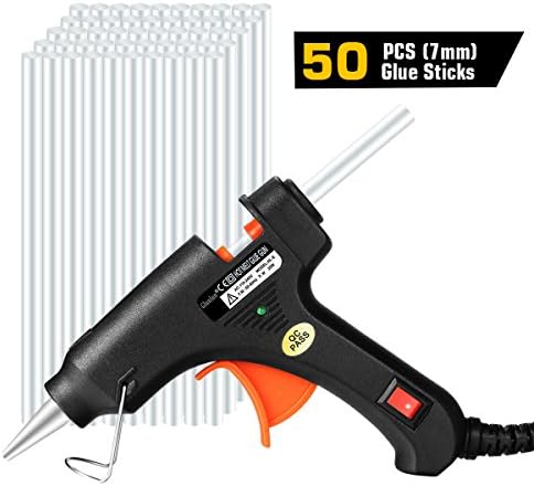 Glunlun Mini Hot Melt Glue Gun with 25pcs Glue Sticks High Temperature Melting Glue Gun Kit Flexible Trigger for DIY Small Craft Projects&Sealing and Quick Repairs(20-watt, Black)