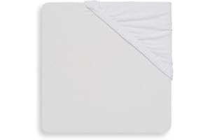 Jollein Drap-Housse pour Matelas Jersey Box, 95 cm Longueur x 75 cm Largeur, Blanc