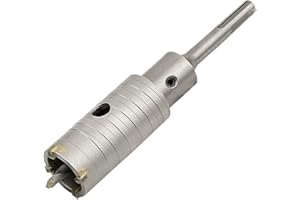 Meccion Fresa a Tazza per Muro Cemento con Adattatore SDS Plus 110mm, Punte di Tungsteno Sega a Foro Cavo per Mattoni, Calcestruzzo, Muro di Pietra di Cemento (35mm+110mm SDS Plus Adattatore)