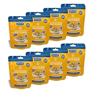 Keeros Multigrain Healthy Sugar Free Snacks | Low GI Diabetic Snacks | Ready to Eat Tasty Lightly Salted Mix of Roasted Pearl Millets & 5 Supergrains | Namkeen & Snacks for Weight Loss | Pack of 8x43g