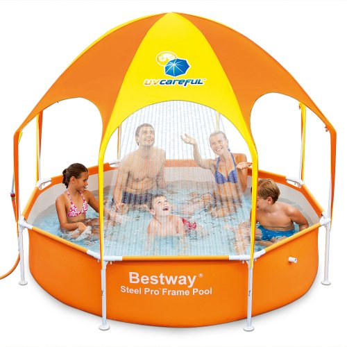 Bestway 56193 Stahlrahmenbecken 244 x 51 cm „Splash-in-Shade“ UPF 40+ Sonnendach mit Sprinkler - 2