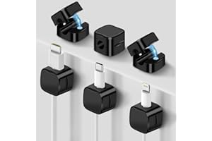 ATARAXIA HOME - 6 Porta Filo Cellulare Adesivo, Ferma Cavi Adesivi e Porta Cavo Comodino Magnetico, Organizer Cavi e Reggi Filo Caricabatterie, Porta Cordoni Magnetici, Magnetic Cable Clips