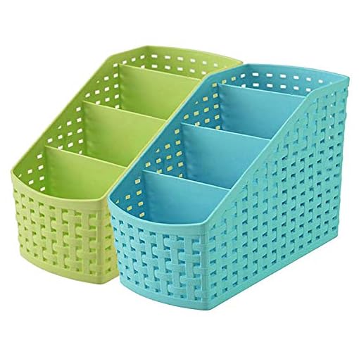 Kuber Industries Plastic Multi-Purpose Organizer|Compact Desk Makeup| Stationary Box for Case Pen Pencil Holder, Pack of 2 (Multicolour)