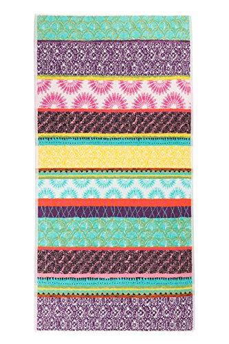Desigual 61WL0A6 Badetuch Botanical Dream, Jacquard, Baumwolle, Lila, 150 x 95 cm Einheitsgröße