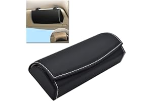 ‎HIBEYO HIBEYO Auto Brillenetui Universal Brillen Aufbewahrungsbox mit Magnetischem Funktion und Karteneinschub Multifunktionale Auto-Brillenbox für Auto Sonnenblende (Schwarz)