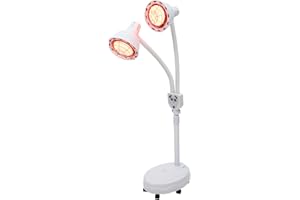 DCSYOG 275W Infrarotlampe, 2 köpfe Rotlichtlampe Wärmelampe 360°-Drehung Infrarot Lampe mit Fernbedienung, Infrarotlichttherapie Therapielampe 220V