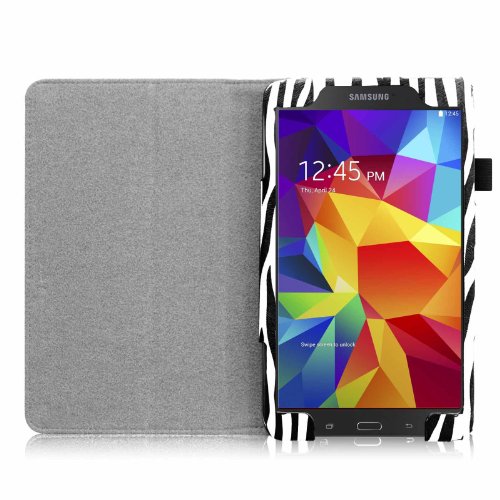 Fintie Samsung Galaxy Tab 4 7.0 Hülle Case – Slim Fit Folio Kunstleder Schutzhülle Cover Tasche mit Ständerfunktion für Samsung Galaxy Tab 4 7.0 T230 T235 (7 Zoll) Tablet, Zebra Schwarz - 6