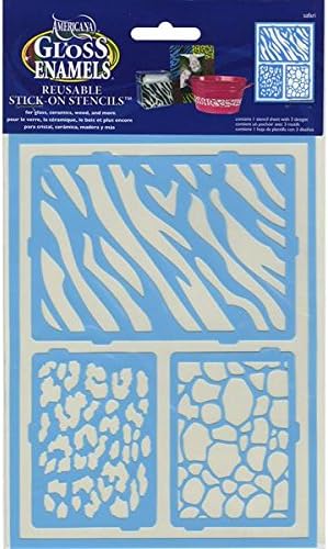 Americana Decor Safari Stencil, Blue, 21 x 15.5 x 0.3 cm