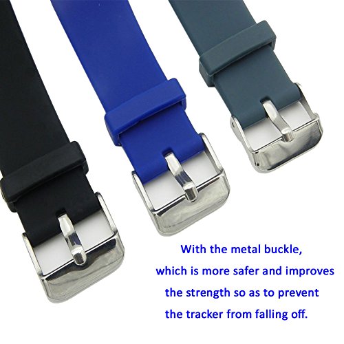 HopCentury Uhrarmband Garmin Vivofit, Einheitsgröße, Ersatz-Armband, Gurt, mit Metall-Verschluss, Schnalle, für Garmin Vivofit 1 Generation, 3er-Pack - 4