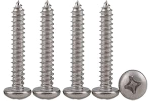 Drenky Viti Legno, M3 x 16mm Viti Autoperforanti In 304 Acciaio Inossidabile Vite Testa Tonda Bombato a Croce Phillips Filettatura Intera, 100 pezzi