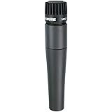 Shure SM57 Dynamiczny mikrofon instrumentalny z pneumatycznym mocowaniem wstrząsowym, klipsem A25D, torbą do przechowywania, 