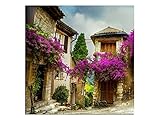 Format 40 x 40 cm, Einteilig kunst-discounter Toskana Stadt Wandbild A06164 Canvas Leinwandbild quadratisch auf Keilrahmen Größe 40 x 40 cm