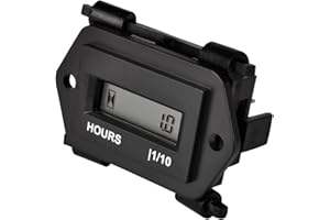 HonorMeet Compteur horaire numérique à semi-conducteurs,applicable à 12V 24V 36V 48V 60V, enregistrement des heures TOT,stockage de données pour générateur de tracteur de jardin Go-kart moto.
