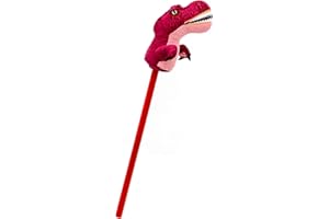 Carousel Home Red T-rex Dinosaur Hobby Horse With Sound | Kids Dinosaur Stick Horse With Roaring Sounds | Children's Plush Dino Riding Toy For Boys Girls - 80cm