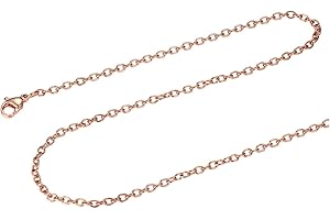 FOCALOOK Chaîne Collier Femme en Acier Inoxydable/Plaqué Or, Collier Homme Chaîne Rolo 2mm - Longueur de 35cm/40cm/45cm/50cm/55cm/60cm/65cm/70cm/75cm