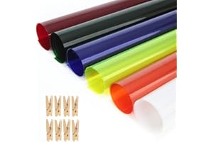 HENGMING Selens 40x50cm Gel Filtro de Iluminación Luz Gelatinas Corrección de Color Transparente Fotográfico de Compensación Película para 800W Foco Luz Estroboscópico Fotografía Estudio 6 Piezas + 8 Clip