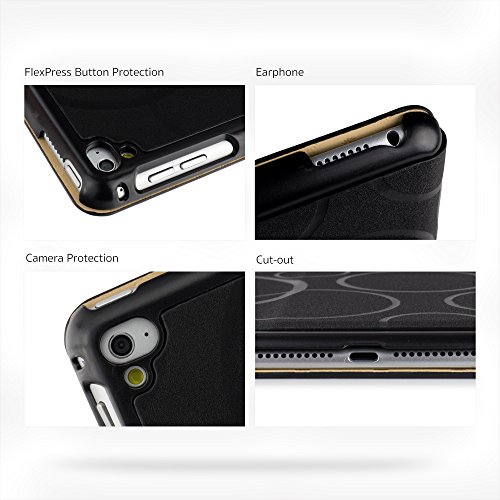 iPad Air 2 Hülle, DEENOR Colour Series Premium PU Leder Ultra Slim Light Weight Auto aufwachen / Schlaf Funktion Schutzhülle Hülle für Apple iPad Air 2 iPad 6. (Black circles) - 7