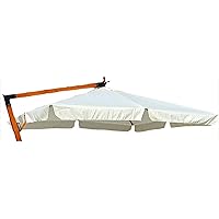 Telo Di Ricambio Per Ombrellone - 2.5x2.5m, 8 Stecche, Ecrù, Poliestere 180g/mq, Con Airvent - Foto 6