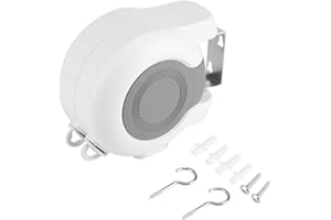 ESTINK Stendibiancheria Retrattile, Stendibiancheria da Parete per Esterni con Doppio Strumento a Corda, Strumento per Lavaggio da Esterno per Interni