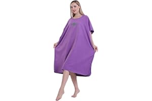 BEENLE-ICEY Swim Towels Changing Robes Towel Poncho with Hood for Adults Women Men, Quick Dry Lighjtweight Microfibre Hooded Surf Poncho for Beach Surfing Swimming Wetsuit Changing Universal Size (purple)