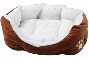 Ardisle Warm Soft Fleece Puppy Pets Dog Cat Bed House Basket Nest Mat (Brown)