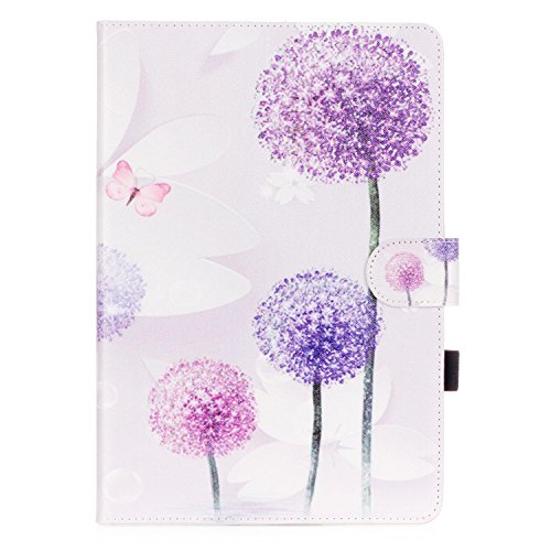 Samsung Galaxy Tab A 9.7 SM-T550 Hülle, DEENOR Colorful Painting and Stylish Drawing Wallet Case Book Style PU Leder Flip Protective Stand Schutzhülle Hülle für Samsung Galaxy Tab A 9.7 SM-T550. (Three flowers) - 2