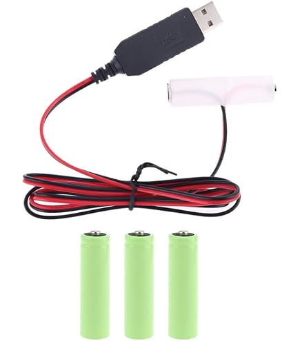 Eliminabatterie AA/AAA | Convertitore Da USB 5V A 3V Con Cavo Da 1m | Sostituisce Pile In LED, Ventole, Console E Giocattoli