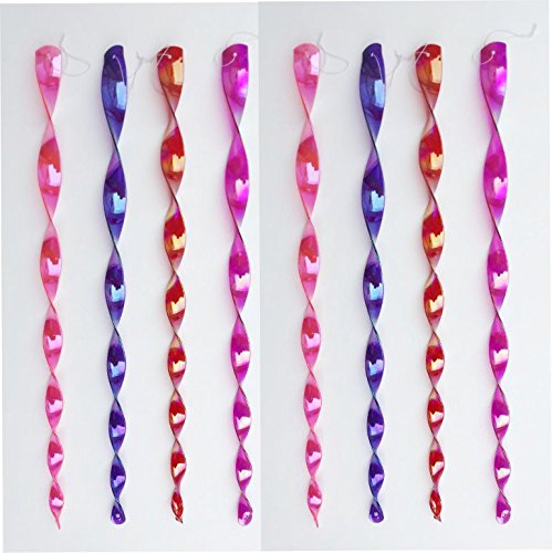 Windspiel Windspirale Twister mit reflektierendem Farbverlauf 4-fach sortiert Höhe 50 cm 8 Stück