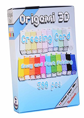 3D Origami Papier, bunt, mit Rillen auf Faltlinien – 500 Stück – einfache und schnelle Faltung – für 3D-Origami-Module auf 1/32 Grundlage, vergleichbar mit A4 90 G-Blatt – Hochwertiges italienisches Papier, ohne Chlorin und gesundheitsschädliche Zusatzstoffe – Hergestellt in Italien – CE – Violetto 49 - 2