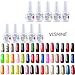 Vishine Pick Any 10 Colours Soak Off Gel Nail Polish Top Base Coat 10 x 15ML Manicure Set