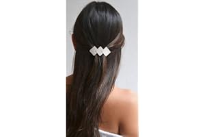 Prosy Vintage Piccolo Sovrapposizione Diamante Hairpin Metallo Geometria Pitted Barrette Capelli Fermaglio Accessori Capelli Clip per Capelli per Donne e Ragazze (Argento)