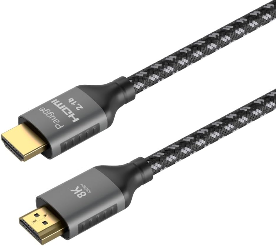 Paugge Ultra Sertifikalı HDMI® 2.1b Kablo - (2.1b/2.1/2.0b/2.0/1.4) 10K, 8K 60Hz, 4K 240Hz 165Hz 144Hz 120Hz 60Hz, eARC, HDCP2.3, HDR, D-HDR, Dolby Vision, Dolby Atmos (2m)