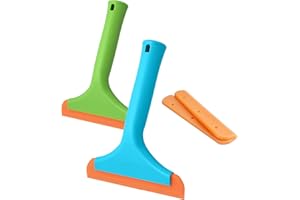 Accfore 2 pezzi piccolo silicone Squeegee, lama flessibile finestra doccia Squeegee per doccia porte di vetro, parabrezza auto, specchio, finestra, bagno, pulizia controsoffitto