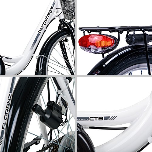 Bergsteiger Florenz 28 Zoll Damenfahrrad, Shimano 7 Gang, Standlichtfunktion, Korb - 9