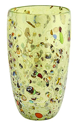 VASO CONICO ARLECCHINO BIG Vase Glas Blattgold Murrine Made Italy Venedig Murano