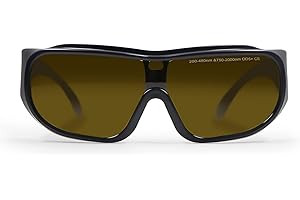 FONLAND OD5+ Lunettes de Protection Laser pour 200-480nm & 750-2000nm Lunettes de Protection des Yeux Pour la Lumière Bleue et le Laser CO2 pour la Gravure et l'épilation au Laser