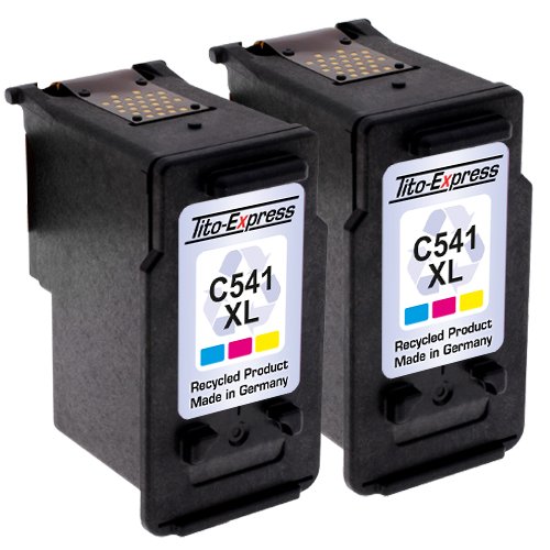 PlatinumSerie® 2x Tinten-Patrone für Canon CL-541 XL Color MG4120 MX515 MX525 MG4250 MG3250 MG2150 MG3140 - 2