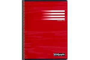 Calligraphe 360C Un Cahier à Spirale (une Marque de Clairefontaine) - 24x32 cm - 180 Pages Grands Carreaux - Papier Blanc 70 g - Couverture Carte Recyclée Vernie - Couleur Aléatoire