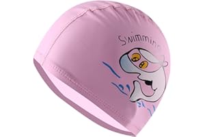 Flyorigin Gorro de natación para niños y niñas, impermeable, para niños de 3 a 10 años