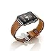 Price comparison product image EloBeth For Apple Watch Band Series 2 Series 1,Genuine Leather Band Single Tour Deployment Buckle Bracelet Leather Watchband With Adapter for Apple iWatch (42mm, Deployment Buckle Brown)