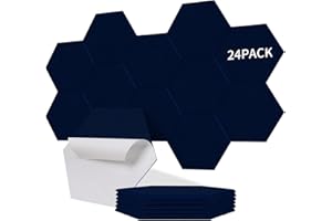 Sonuvia 24 Stück Hexagon Akustikplatten selbstklebend,Abdeckung 1.4㎡, Schallschutz & Schalldämmung für Wände & Türen – 230kg/m³,NRC 0.95,100% Polyester,Ideal für Schallschutz Wand,Sternenhimmel blau